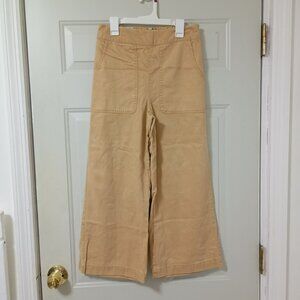 Nicole Miller High-Waisted Wide Leg Tan Pants US 2 Cotton Blend Womens Demin